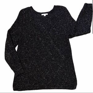 Studio Works 2X Black & Silver Long Sweater